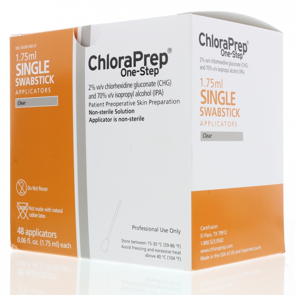 ChloraPrep One Step Swapstick Applicators 1.75ml 48/bx